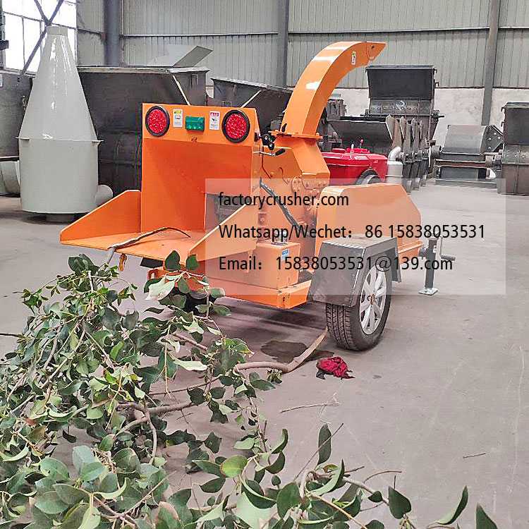Garden and landscape branch shredder, fruit tree branch shredder, mobile wood chipper