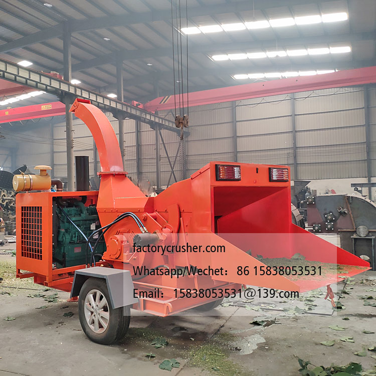 Garden and landscape branch shredder, fruit tree branch shredder, mobile wood chipper