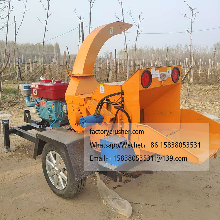 Garden and landscape branch shredder, fruit tree branch shredder, mobile wood chipper