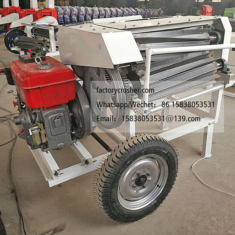 Jute and ramie fiber extraction machine, paper mulberry branch debarking machine