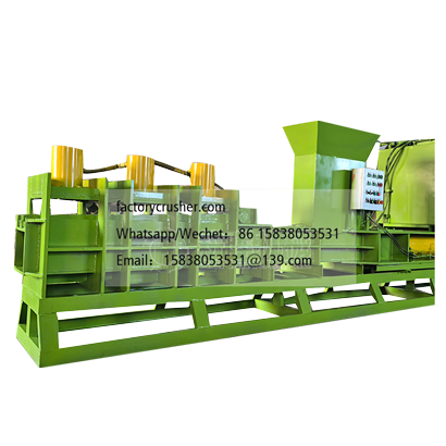 Horizontal coir peat briquette press and packaging machine
