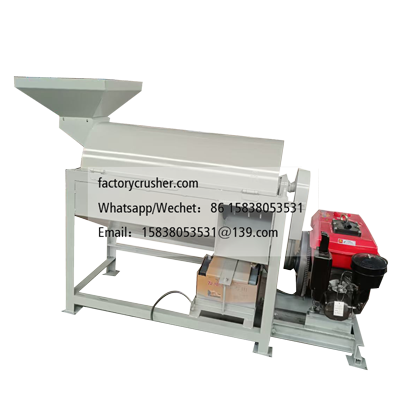 Diesel-powered coconut shell crusher
